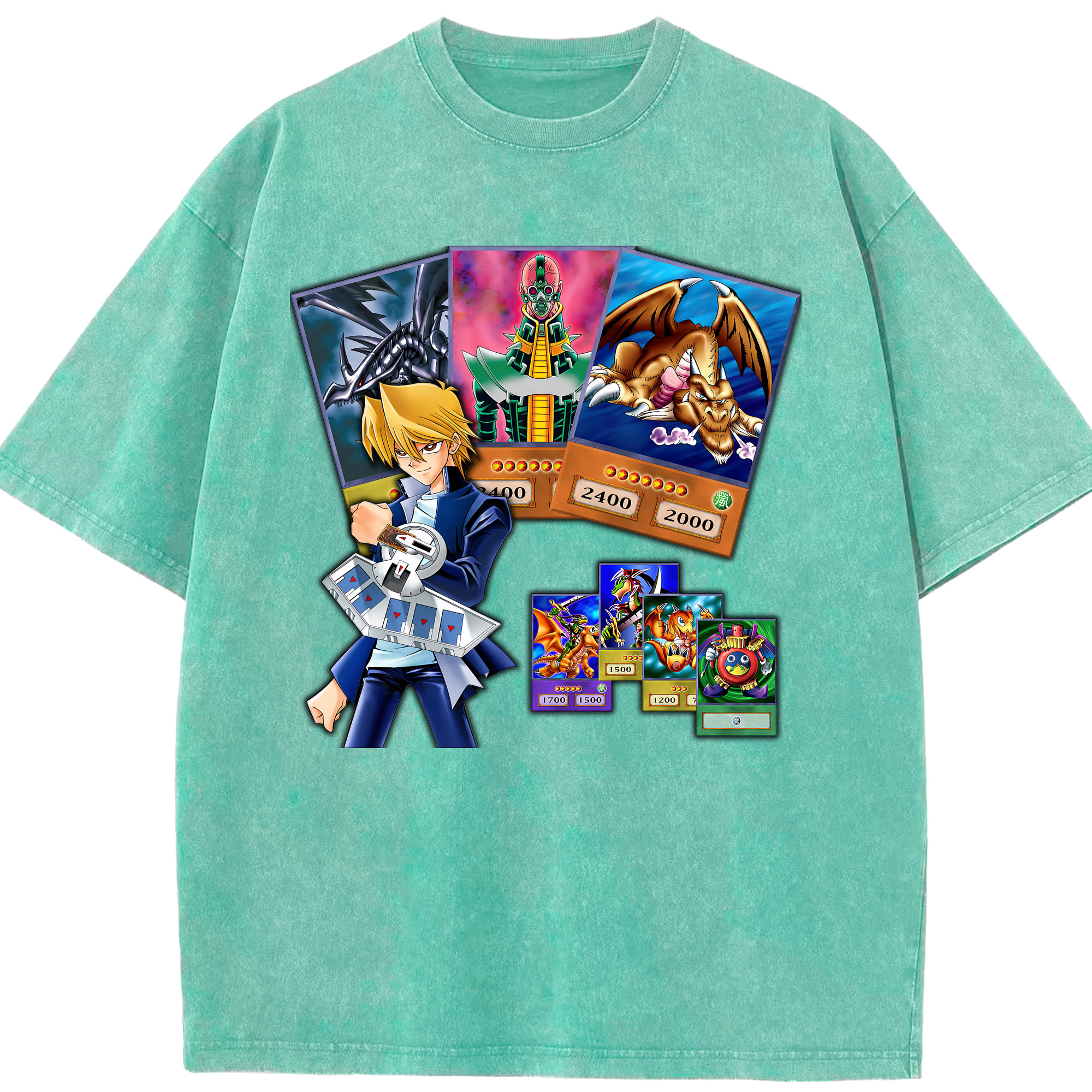 （画像用） 遊☆戯☆王 Yu-Gi-Oh! 綿100% ヴィンテージ風 半袖Tシャツ（フロントプリント）